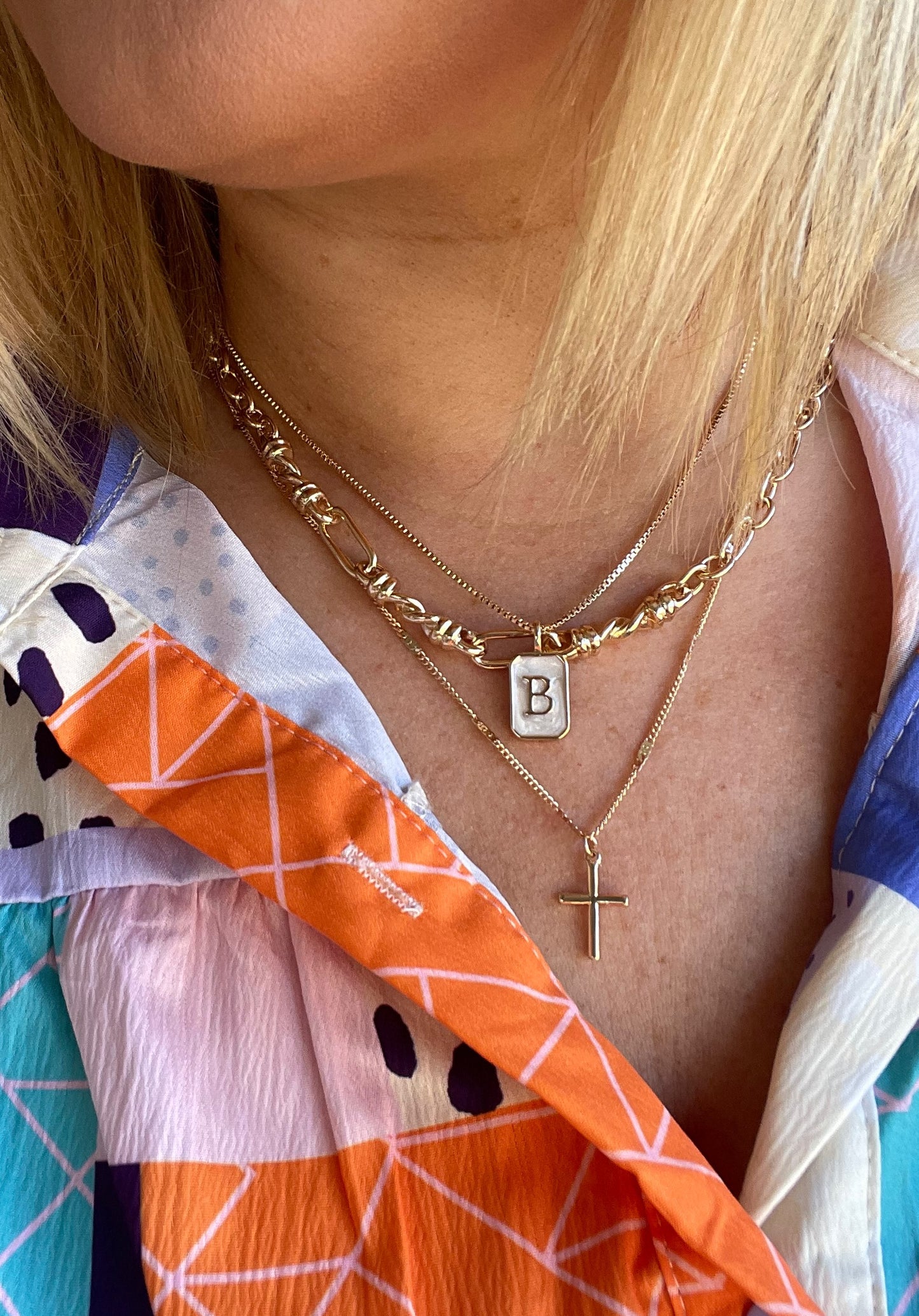 Pearl Initial Gold Necklace