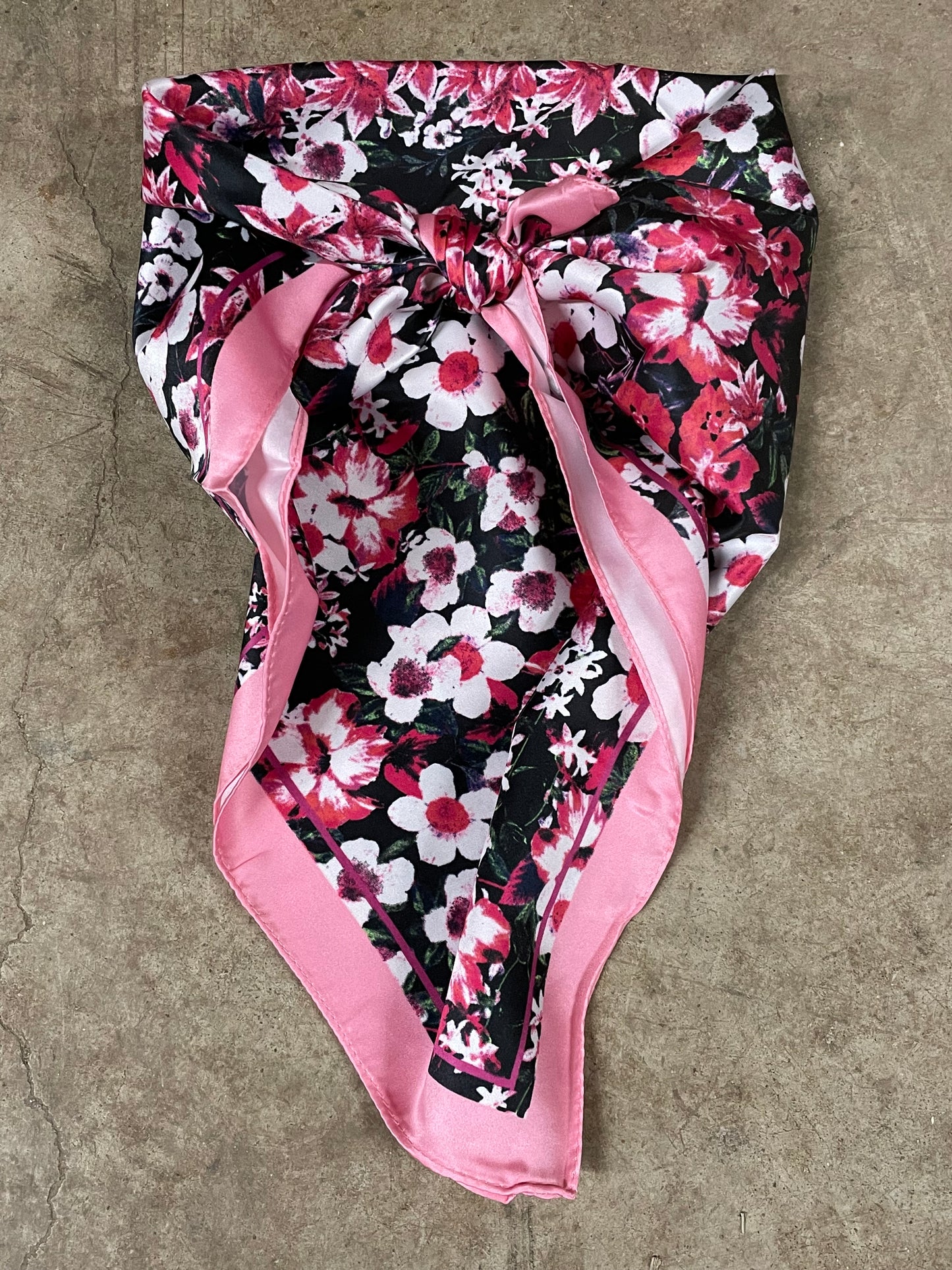 Pink Floral Neck Scarf